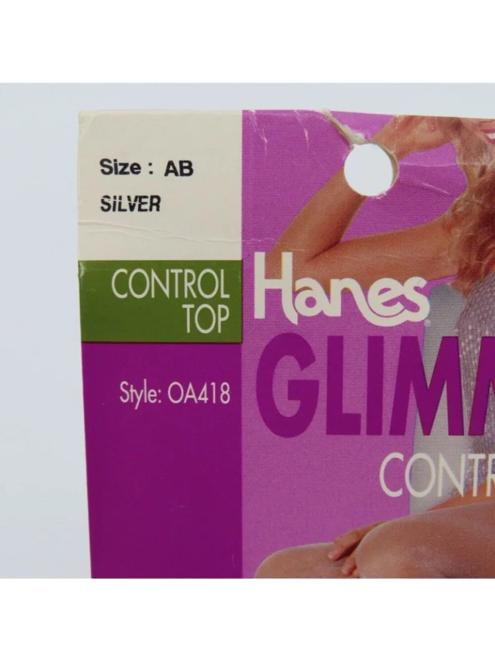 Hanes Glimmer Control Top AB Silver OA418 2005 Hosiery Tights NEW Women Y2K